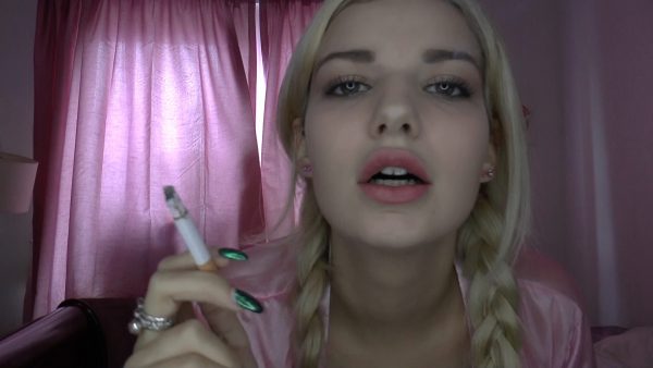 Bad Dolly – Smoking Pretty in Pink and Topless