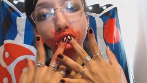 Miss Alice the Goth – Red Lipstick Smearing Mess All Over Face