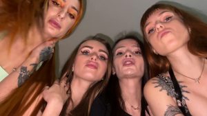 PPFemdom – Dominant Foursome Girls Spit On You – Close Up POV Spitting Humiliation