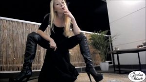Goddess Jordan Black – Stilleto Thigh High Boots Goddess Smoking