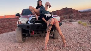 TheRealSlimCadi and Blake Bailey – On the Hood of Her Truck